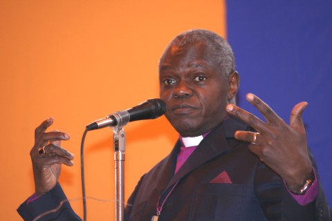 Dr Sentamu speaking at Monaghan Collegiate